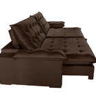 Sofá Retrátil Molas Ensacadas 2.70m Captiva  Veludo Cacau Vil