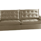 Sofá Retrátil Molas Ensacadas 4 Lugares Captiva  Veludo Avelã