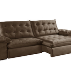 Sofá Retrátil Molas Ensacadas 4 Lugares Captiva  Veludo Tabac