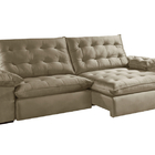 Sofá Retrátil Molas Ensacadas 5 Lugares Captiva  Veludo Avelã