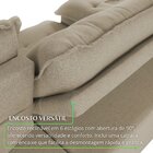 Sofá Retrátil Muriaé 4 Lugares 210 Cm Linho Bege