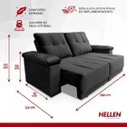 Sofá Retrátil Reclinável 03 Lugares 180cm Inglaterra Cinza