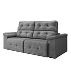 Sofá Retrátil Reclinável 1,95m Cama 3 Lugares Marrocos Cinza