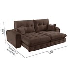 Sofá Retrátil Reclinável 190cm Istambul Yescasa Marrom Escuro