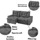 Sofá Retrátil Reclinável 190cm Mônaco Cinza