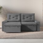 Sofá Retrátil Reclinável 190cm Mônaco Cinza
