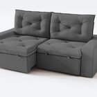 Sofá Retrátil Reclinável 190cm Mônaco Cinza