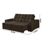 Sofá Retrátil Reclinável 2,10m 2 Lugares Andros Marrom
