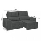 Sofá Retrátil Reclinável 200cm Veludo Miami Wood Estofados