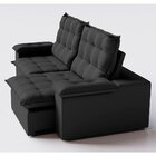 Sofá Retratíl Reclínavel 210 Cm Luxor Veludo Cinza