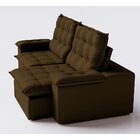 Sofá Retrátil Reclinável 210 Cm Luxor Veludo Marrom