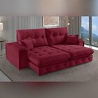 Sofá Retrátil Reclinável 210cm Istambul Yescasa Bordô