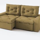 Sofá Retrátil Reclinável 210cm Mônaco Bege