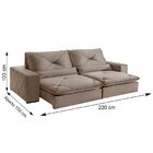 Sofá Retrátil/reclinável 220cm 3 Lugares Freemont Bege