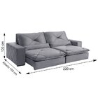 Sofá Retrátil/reclinável 220cm 3 Lugares Freemont Cinza