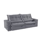 Sofá Retrátil/reclinável 220cm 3 Lugares Mercedes Cinza