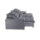 Sofá Retrátil/reclinável 220cm 3 Lugares Mercedes Cinza