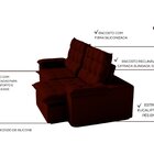 Sofá Retrátil Reclinável 230 Cm Luxor Veludo Bordô
