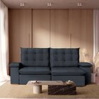 Sofá Retrátil Reclinável 230 Cm Luxor Veludo Cinza