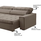 Sofá Retrátil Reclinável 230cm 3 Lugares Artemis F05 Veludo C