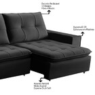 Sofá Retrátil Reclinável 230cm 3 Lugares Itália F05 Veludo Pr