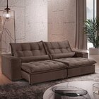 Sofá Retrátil/reclinável 230cm 3 Lugares Mercedes Marrom