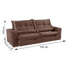 Sofá Retrátil/reclinável 230cm 3 Lugares Mercedes Marrom