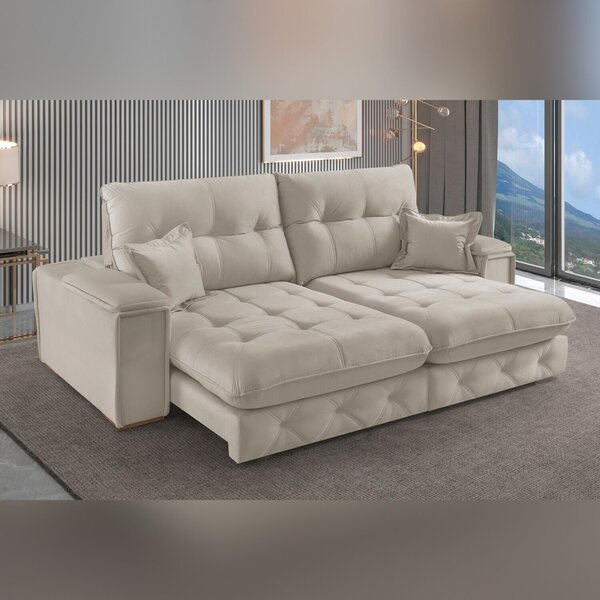 Sofá Retrátil Reclinável 230cm Istambul Yescasa Off White