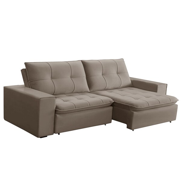Sofá Retrátil Reclinável 250cm 4 Lugares Itália F05 Veludo Ca
