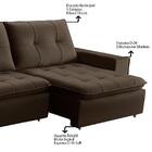 Sofá Retrátil Reclinável 250cm 4 Lugares Itália F05 Veludo Ma