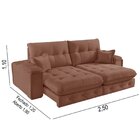 Sofá Retrátil Reclinável 250cm Istambul Yescasa Marrom Claro