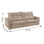 Sofá Retrátil/reclinável 280cm 5 Lugares Mercedes Bege