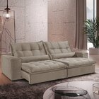 Sofá Retrátil/reclinável 290cm 5 Lugares Mercedes Bege