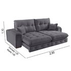 Sofá Retrátil Reclinável 290cm Istambul Yescasa Cinza