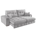 Sofá Retrátil Reclinável 290cm Istambul Yescasa Cinza Claro