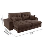 Sofá Retrátil Reclinável 290cm Istambul Yescasa Marrom Escuro