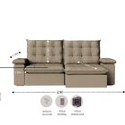 Sofá Retratil Reclinavel 290cm Luxor Veludo Bege