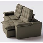 Sofá Retratil Reclinavel 290cm Luxor Veludo Bege