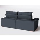 Sofá Retrátil Reclinável 290cm Luxor Veludo Cinza