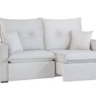 Sofá Retrátil Reclinável 2.10 Mts Assento Molas Veludo Bege M