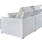 Sofá Retrátil Reclinável 2.10 Mts Assento Molas Veludo Bege M