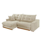 Sofá Retrátil Reclinável 2.5m Duque Linho Com Molas Meu Sofá