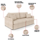 Sofá Retrátil Reclinável 2 Lugares 154cm Maili Bouclê K01 - D