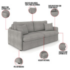 Sofá Retrátil Reclinável 2 Lugares 154cm Maili Bouclê K01 - D