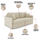 Sofá Retrátil Reclinável 2 Lugares 154cm Maili Veludo Bege K0