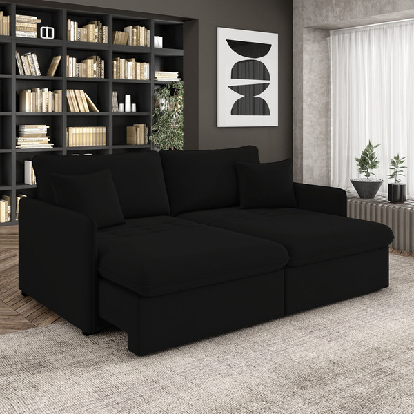 Sofá Retrátil Reclinável 2 Lugares 154cm Maili Veludo K01 - D