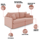 Sofá Retrátil Reclinável 2 Lugares 154cm Maili Veludo Rosê K0