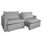 Sofá Retrátil Reclinável 2 Lugares 180 Cm México Veludo Cinza