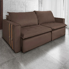 Sofá Retrátil Reclinável 2 Lugares 180 Cm México Veludo Marro