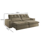 Sofá Retrátil Reclinável 2 Lugares Linho Bege 1,60 Koz